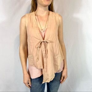 Dusty Pink Uneven Cotton Vest